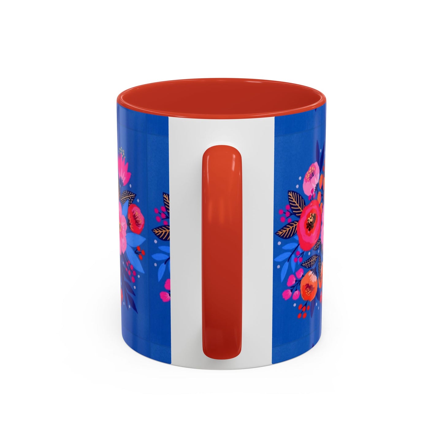 Floral Accent Coffee Mug - Vibrant Floral Design, Perfect Gift for Coffee Lovers, Mother's Day, Birthdays, Home Decor