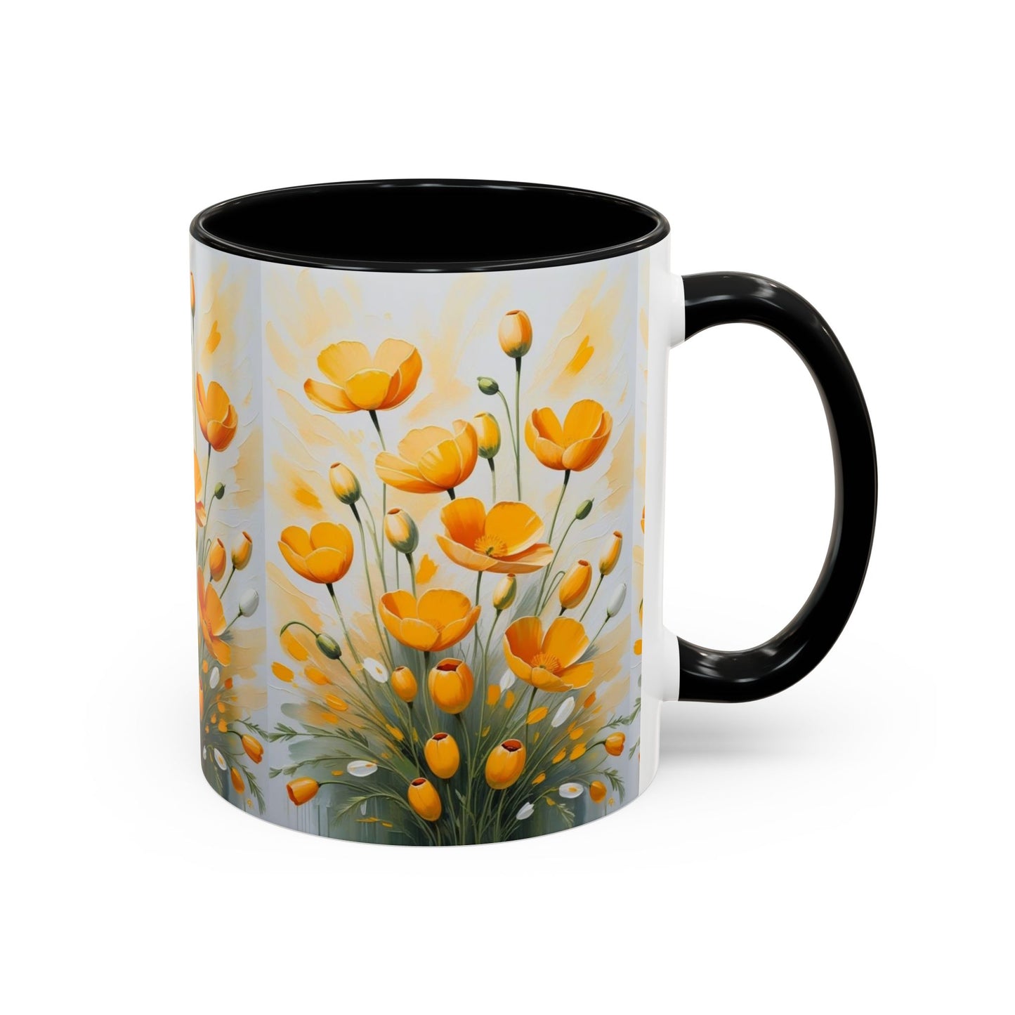 Floral Accent Coffee Mug | Yellow Flower Design, Perfect Gift for Garden Lovers, Home Decor, Mother’s Day, Birthdays, Spring Decor