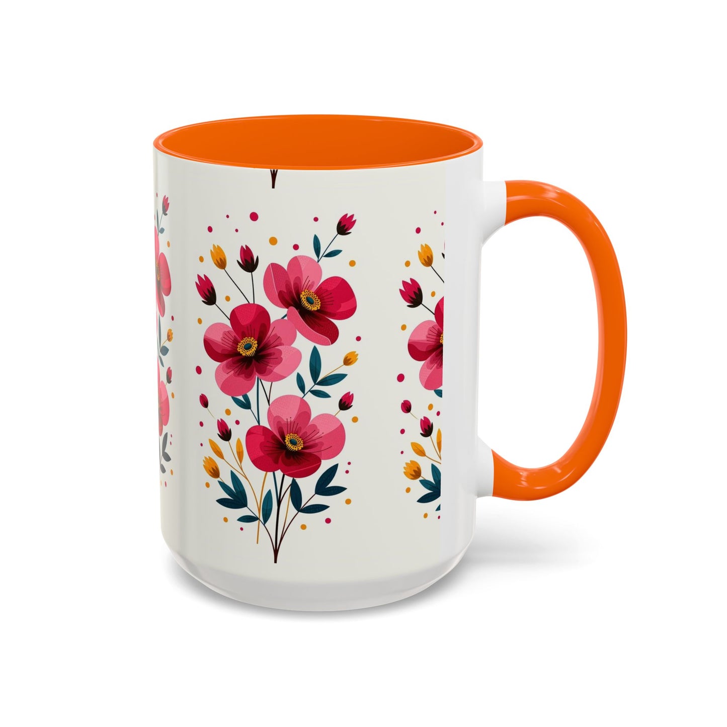 Floral Accent Coffee Mug - Vibrant Flower Print for Home & Gifts, Perfect for Tea Lovers, Mother's Day, Birthdays, Everyday Use