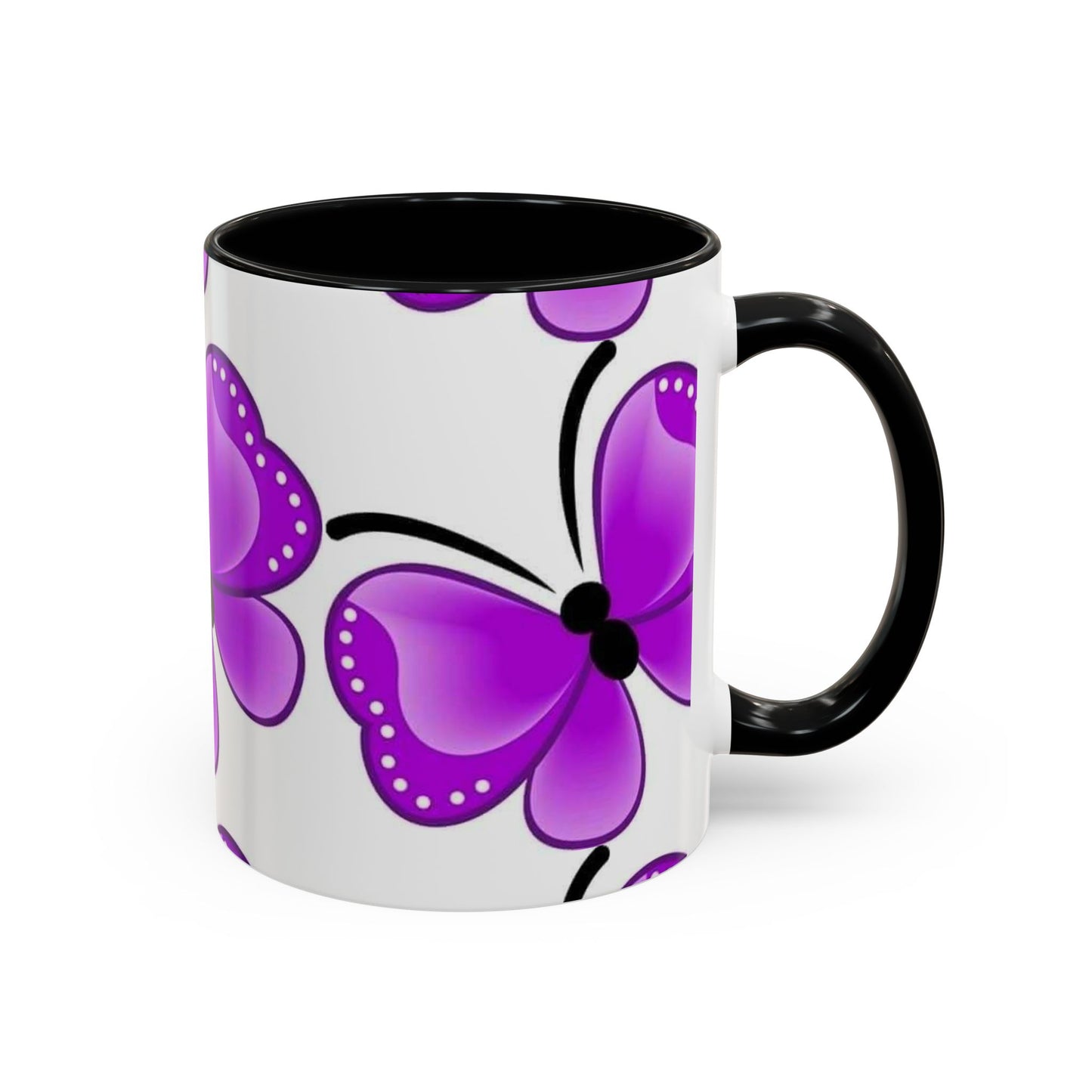 Whimsical Butterfly Accent Coffee Mug, Floral Drinkware, Nature Lover Gift, Spring Decor, Birthday Present