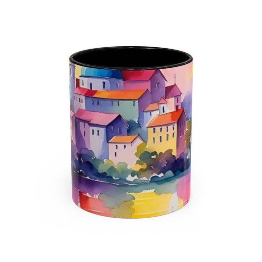 Colorful Landscape Coffee Mug, Artistic Coffee Cup, Vibrant Drinkware, Housewarming Gift, Nature Lover's Mug, Unique Home Decor