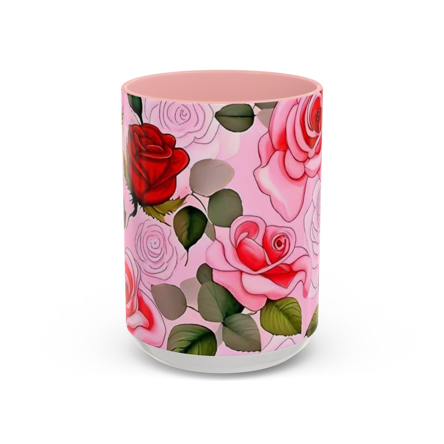 Red Roses Floral Accent Coffee Mug (11, 15oz)