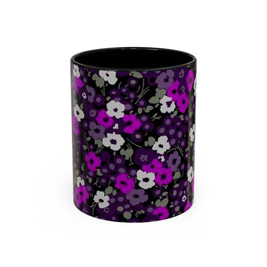 Floral Accent Coffee Mug - Aesthetic Drinkware for Home, Floral Decor, Gift Idea, Coffee Lover's Mug, Stylish Kitchen Accessory