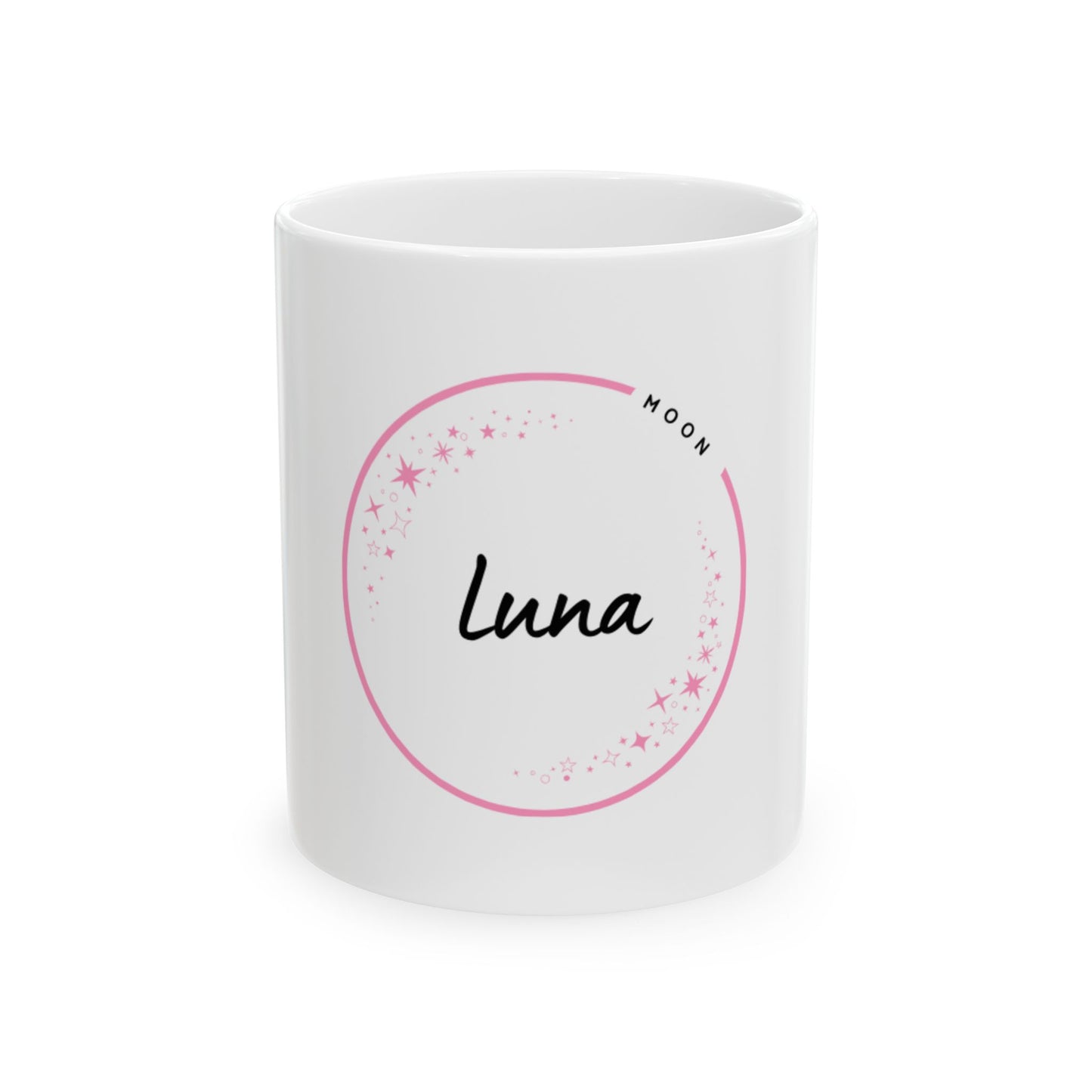 “Luna – The Light of the Moon” Personalized Mug, Gift for Astrology Lovers, Starry Night Drinkware, Moon Phase Tableware