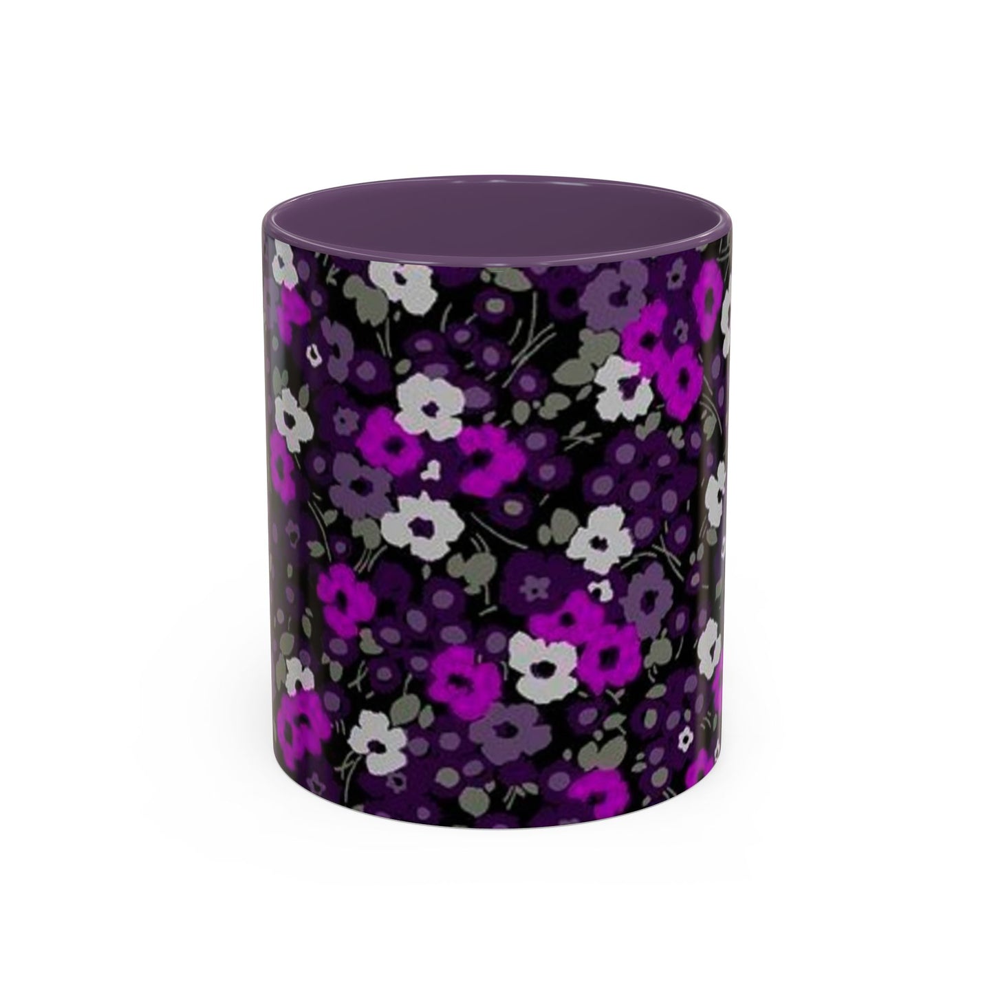 Floral Accent Coffee Mug - Aesthetic Drinkware for Home, Floral Decor, Gift Idea, Coffee Lover's Mug, Stylish Kitchen Accessory