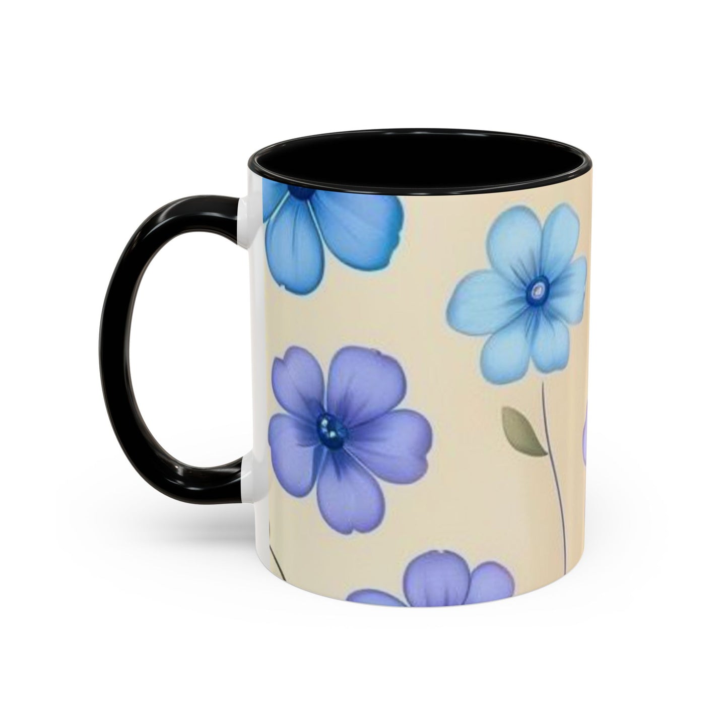 Floral Accent Coffee Mug, Bee Decorated Cup, Flower Mug Gift, Spring Mug, Tea Lover's Drinkware