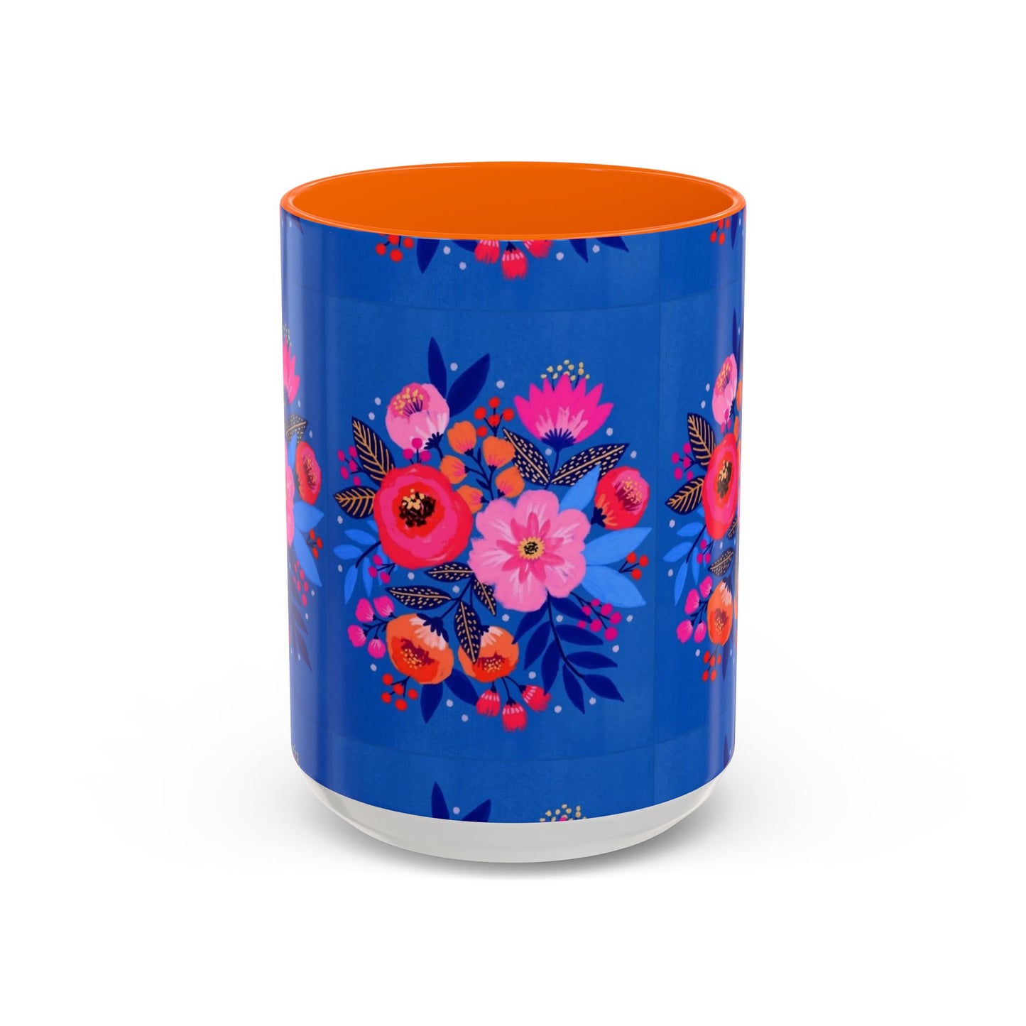 Floral Accent Coffee Mug - Vibrant Floral Design, Perfect Gift for Coffee Lovers, Mother's Day, Birthdays, Home Decor