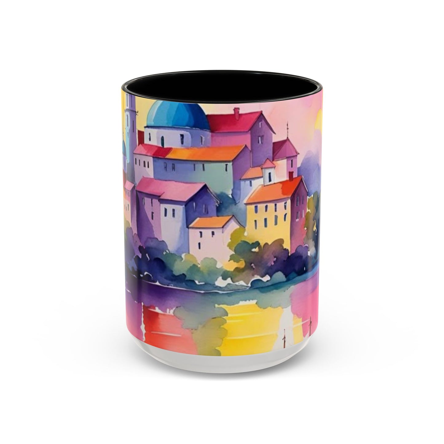 Colorful Landscape Coffee Mug, Artistic Coffee Cup, Vibrant Drinkware, Housewarming Gift, Nature Lover's Mug, Unique Home Decor