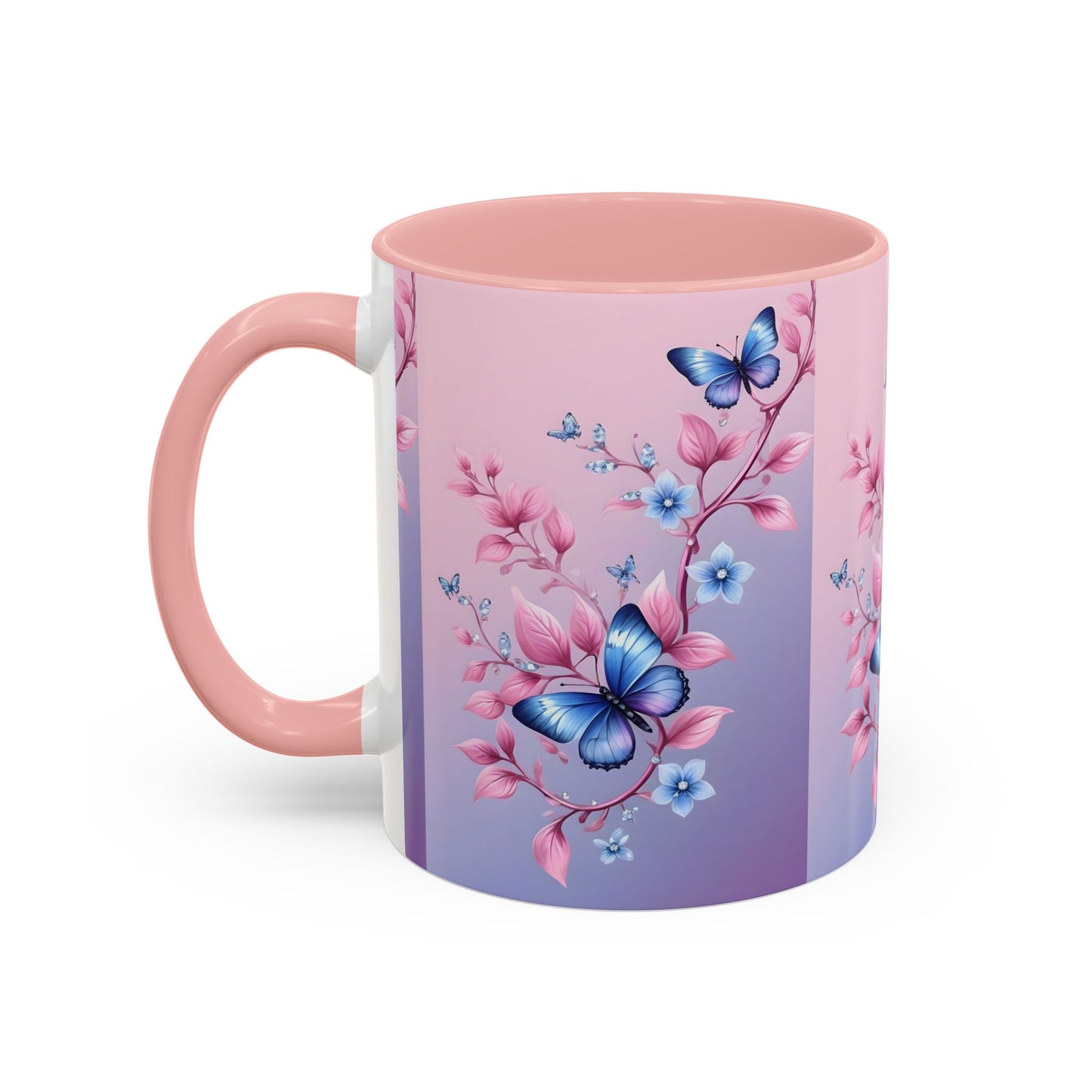 Floral Butterfly Accent Coffee Mug | Cute Gift for Tea Lovers, Kitchen Decor, Birthday Mug, Floral Homeware, Inspirational Drinkware