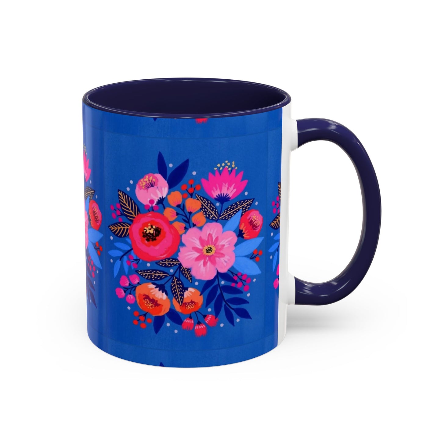 Floral Accent Coffee Mug - Vibrant Floral Design, Perfect Gift for Coffee Lovers, Mother's Day, Birthdays, Home Decor
