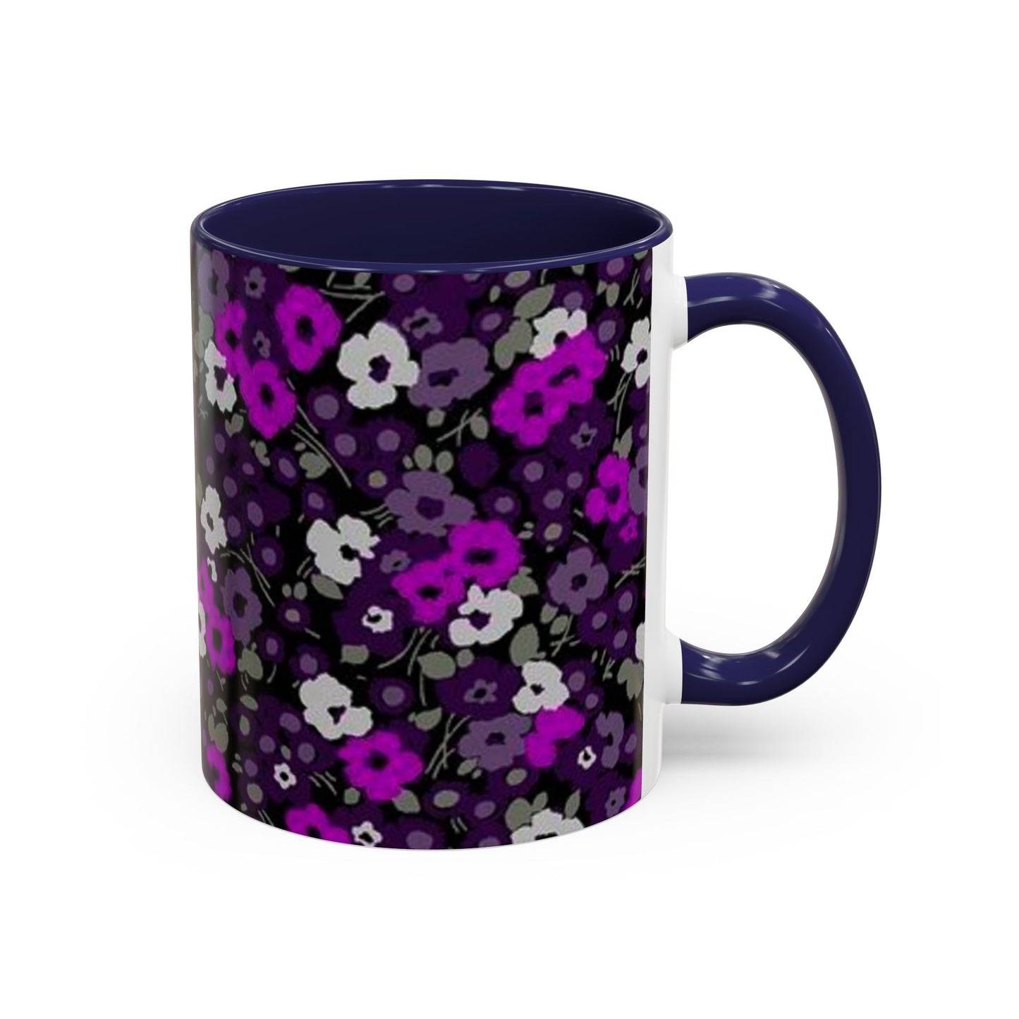 Floral Accent Coffee Mug - Aesthetic Drinkware for Home, Floral Decor, Gift Idea, Coffee Lover's Mug, Stylish Kitchen Accessory