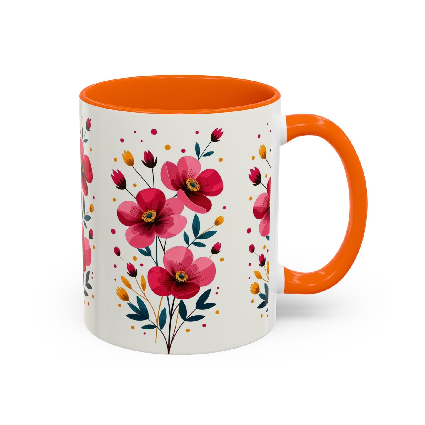 Floral Accent Coffee Mug - Vibrant Flower Print for Home & Gifts, Perfect for Tea Lovers, Mother's Day, Birthdays, Everyday Use