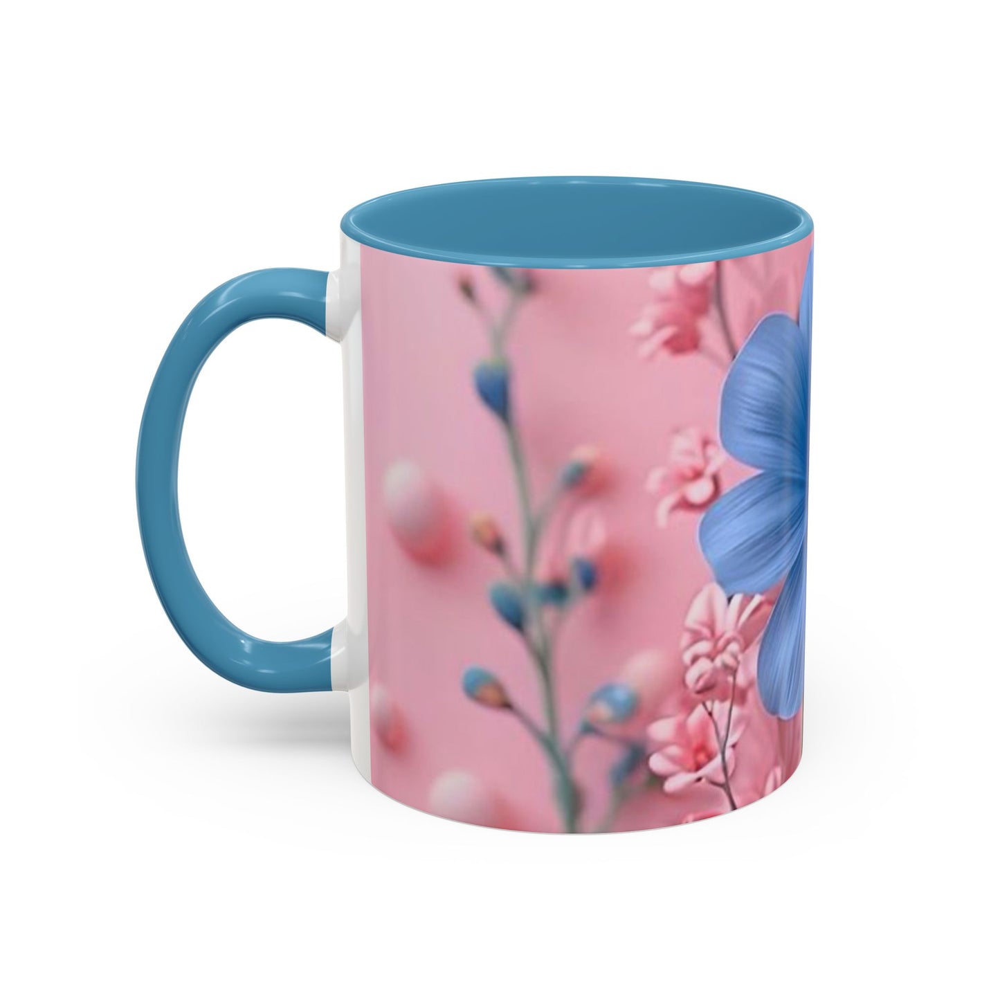 Floral Accent Coffee Mug - Vibrant Bloom Design, Gift for Flower Lovers, Coffee Break, Kitchen Decor, Mother's Day