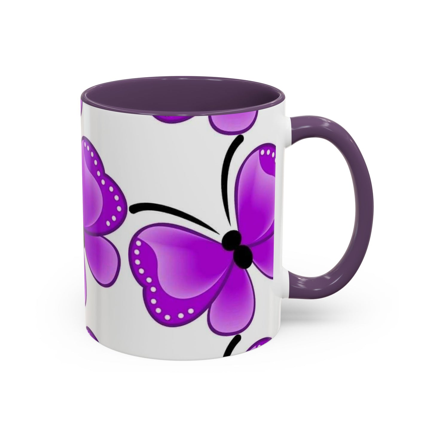 Whimsical Butterfly Accent Coffee Mug, Floral Drinkware, Nature Lover Gift, Spring Decor, Birthday Present